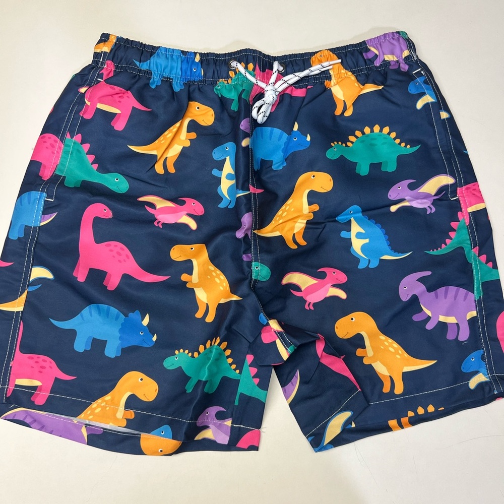 Colorful Dinosaur Swim Shorts
